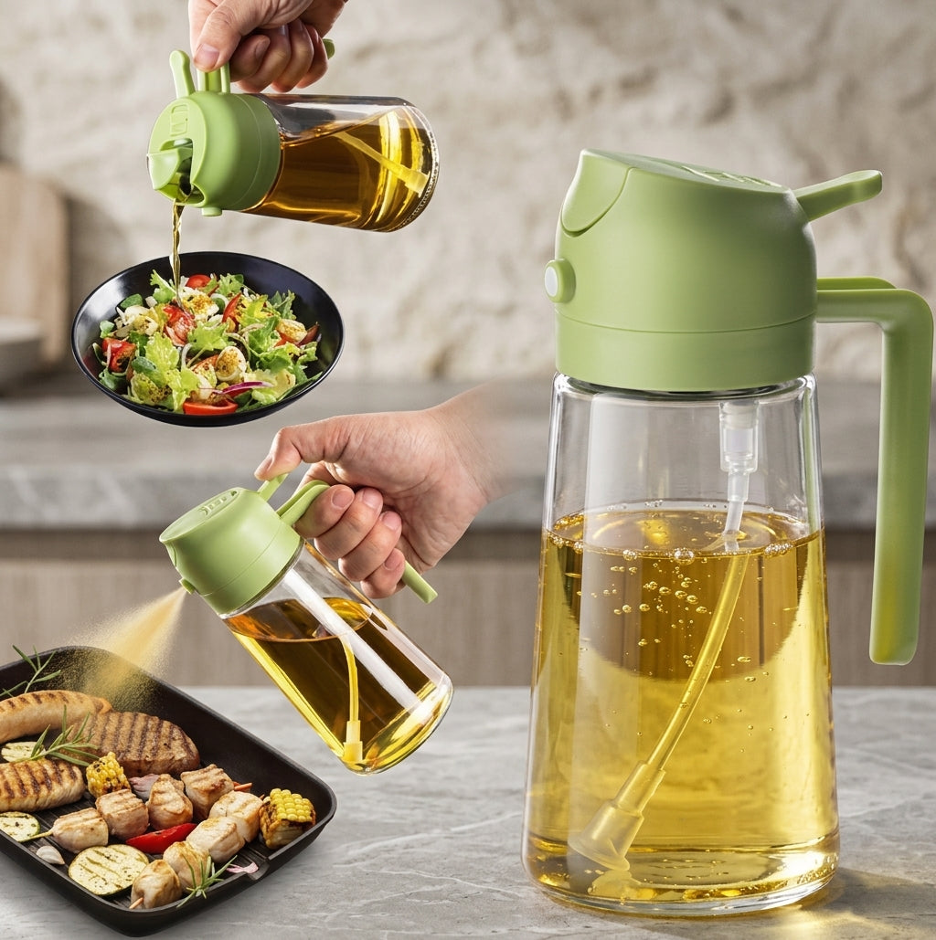 Smart 2-in-1 Kitchen Oil Dispenser – Precision Spray & Non-Drip Pour