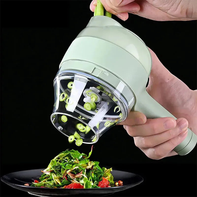 4-in-1 Handheld Electric Vegetable Cutter & Mini Food Processor Set