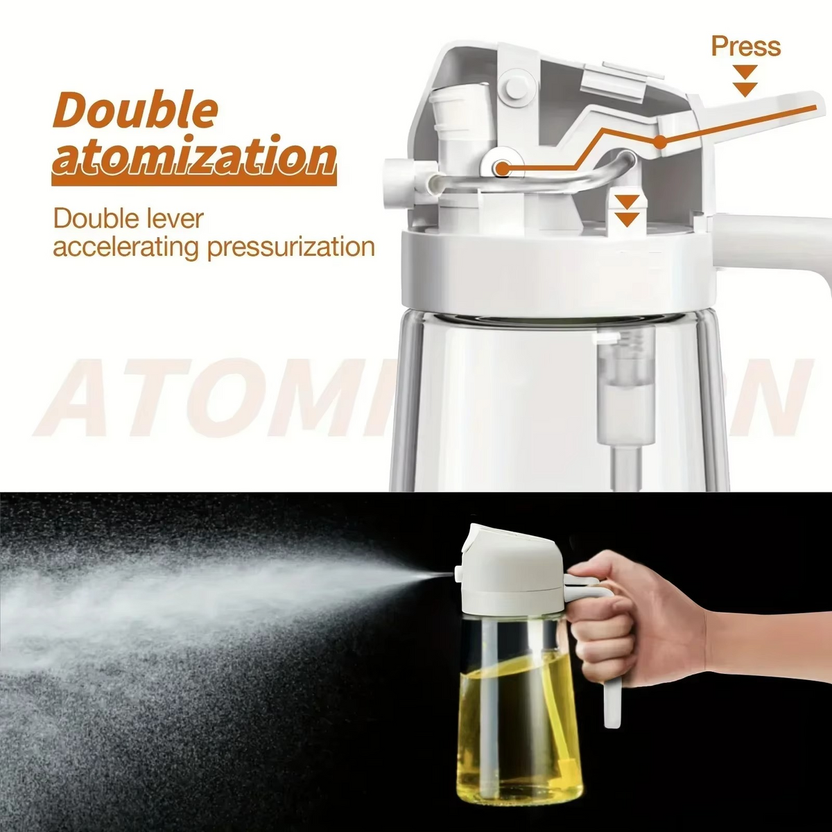 Smart 2-in-1 Kitchen Oil Dispenser – Precision Spray & Non-Drip Pour