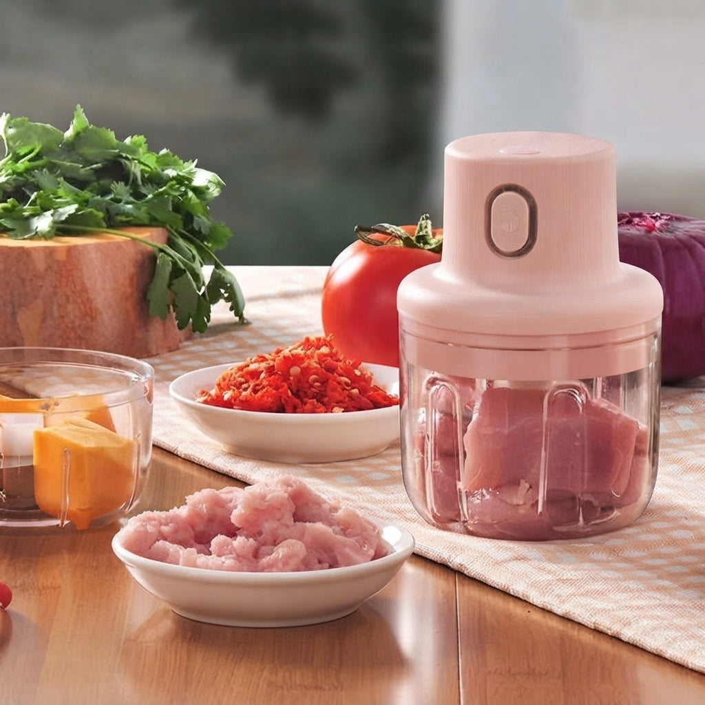 Portable 250ML Electric Kitchen Chopper for Vegetables, Garlic, and Meal Prep