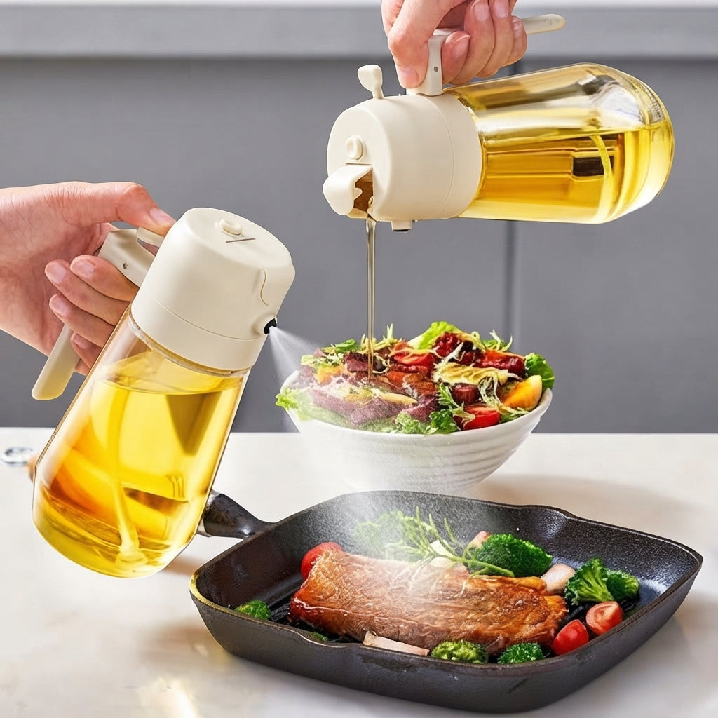 Smart 2-in-1 Kitchen Oil Dispenser – Precision Spray & Non-Drip Pour