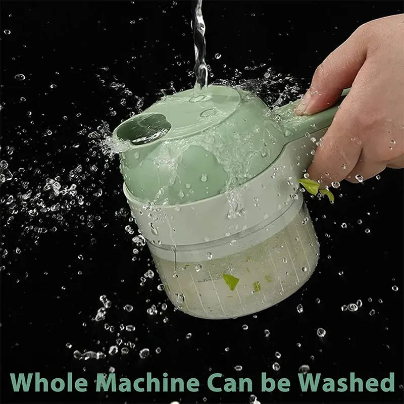 4-in-1 Handheld Electric Vegetable Cutter & Mini Food Processor Set
