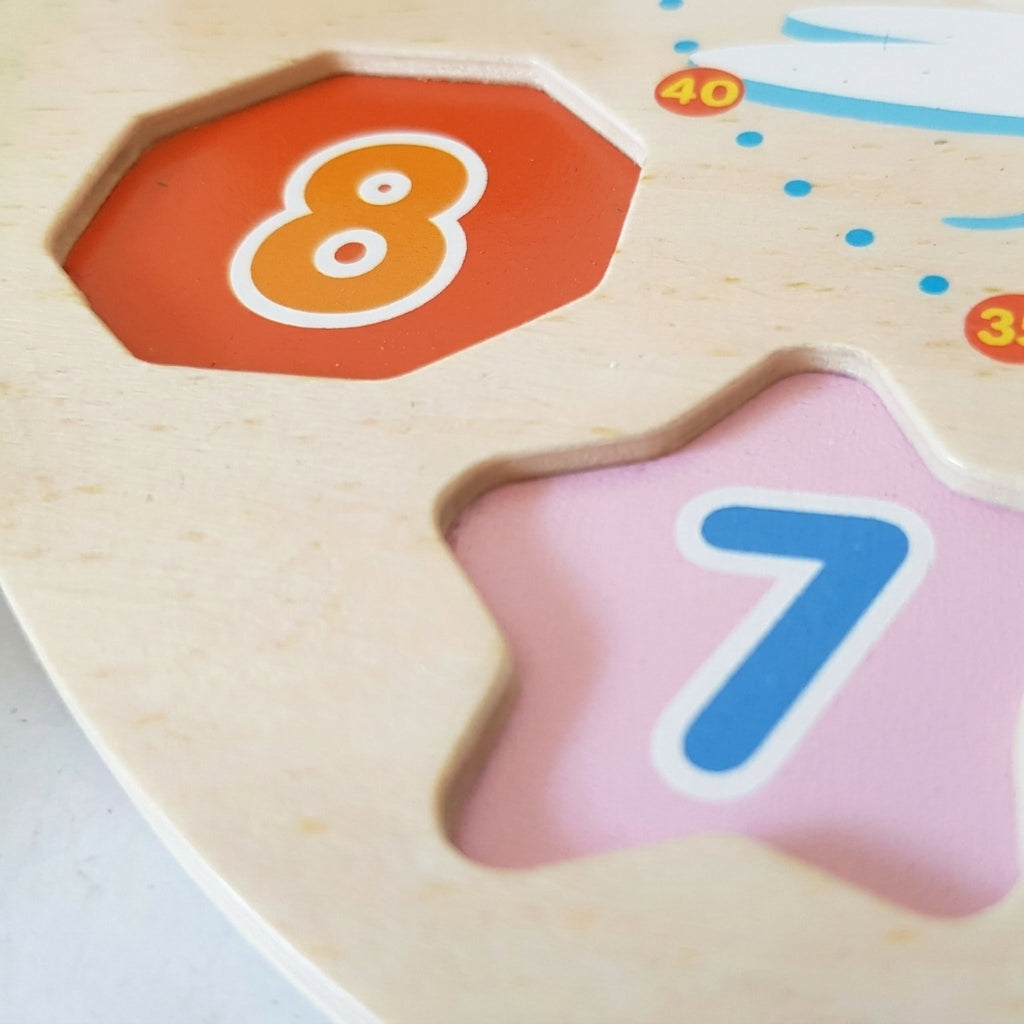 Kids' Wooden Clock & Shape Sorting Puzzle