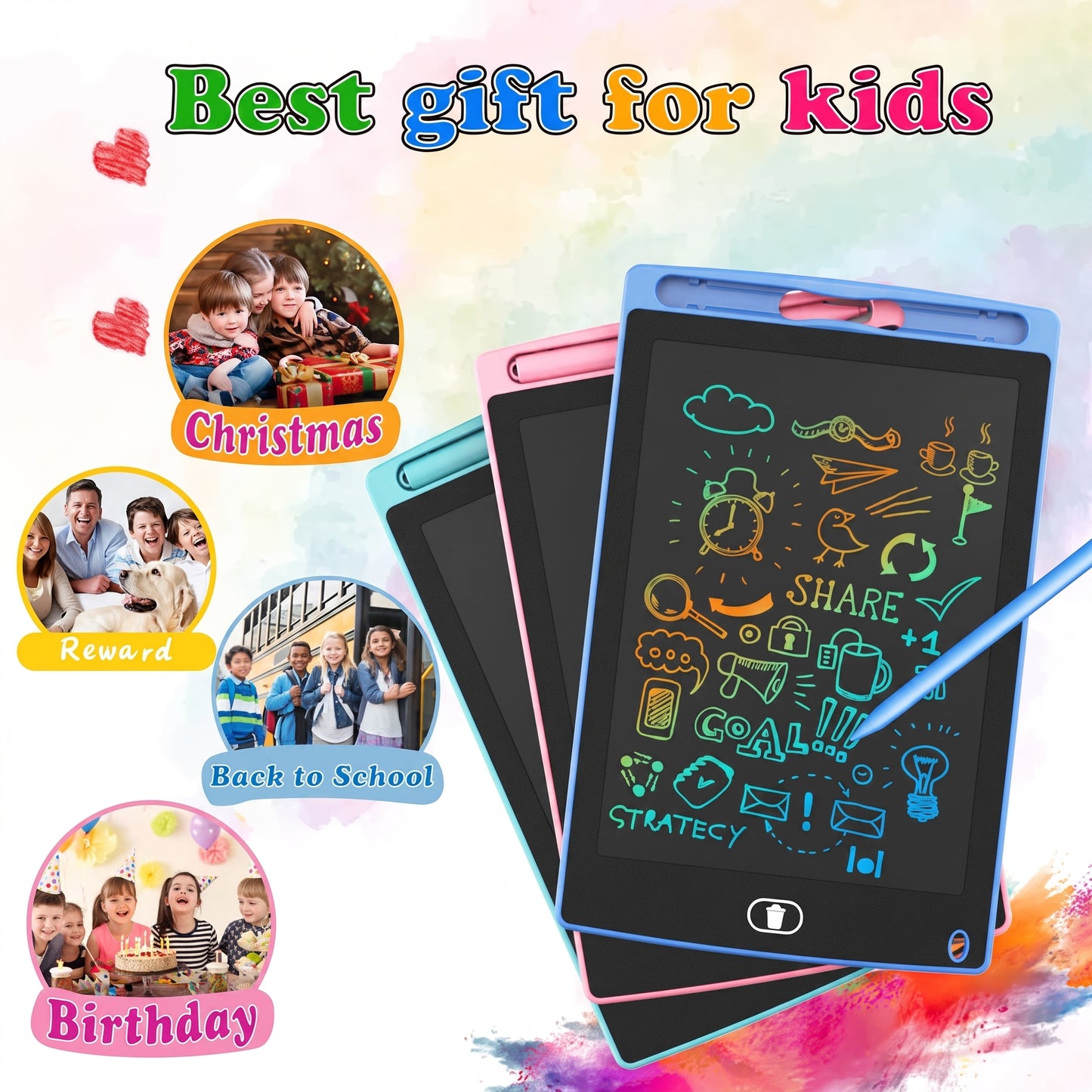 Multicolor LCD Writing Tablet (8.5" / 10" / 12")