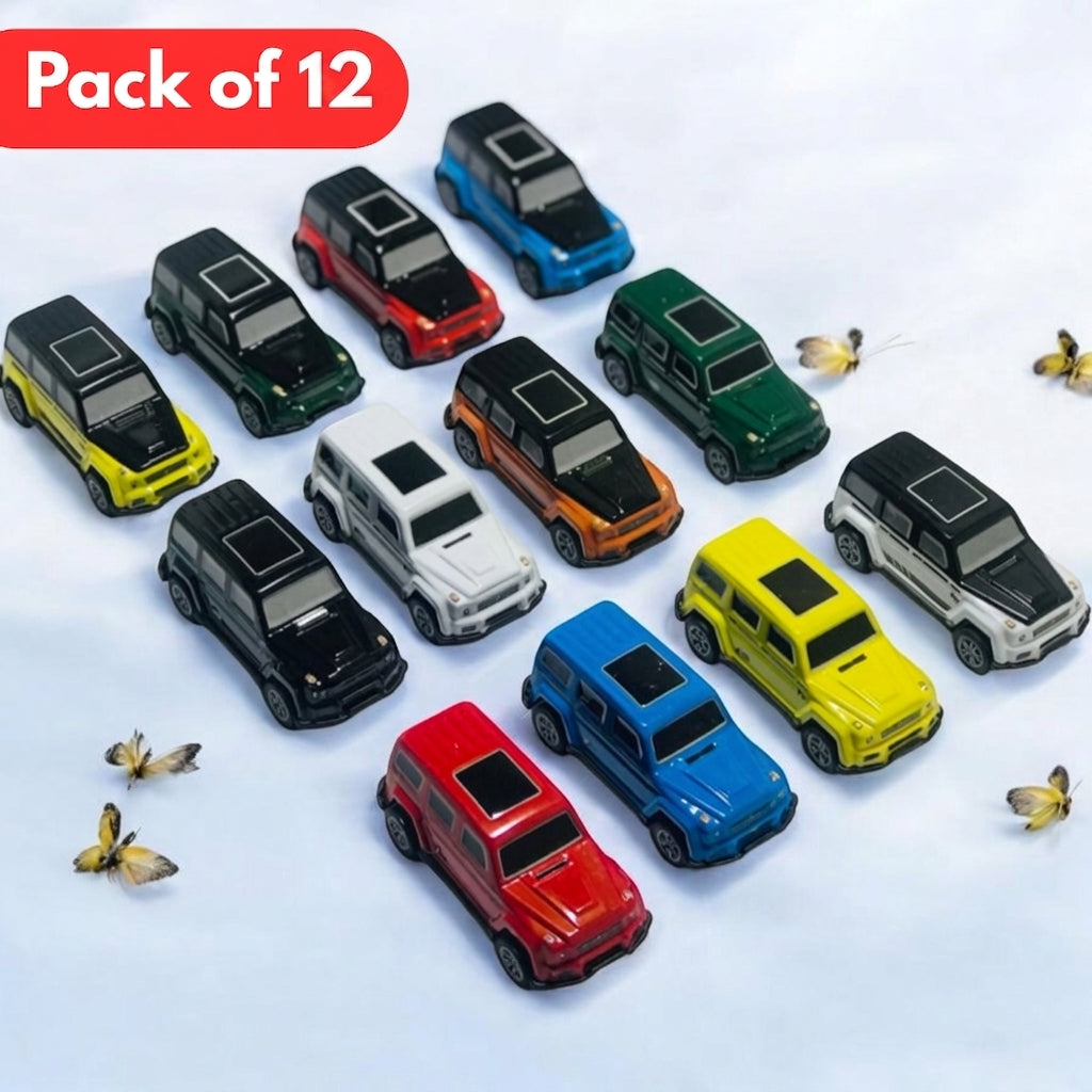 12-Piece Die-Cast Metal SUV Toy Car Set
